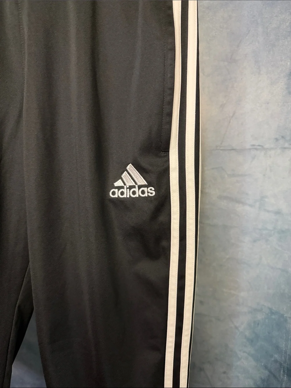 adidas Black Athletic Shorts with White Stripes Size Medium